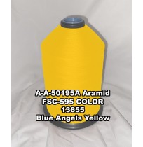 A-A-50195A Aramid Thread, Tex 138, Size 1200, Color Blue Angels Yellow 13655 