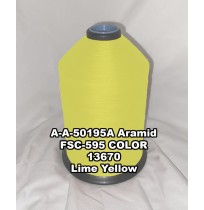 A-A-50195A Aramid Thread, Tex 277, Size 2400, Color Lime Yellow 13670 