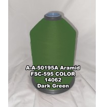 A-A-50195A Aramid Thread, Tex 138, Size 1200, Color Dark Green 14062 