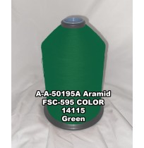 A-A-50195A Aramid Thread, Tex 46, Size 400, Color Green 14115