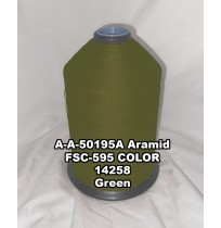 A-A-50195A Aramid Thread, Tex 277, Size 2400, Color Green 14258
