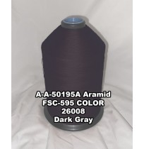 A-A-50195A Aramid Thread, Tex 554, Size 4200, Color Dark Gray 26008 