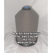 A-A-50195A Aramid Thread, Tex 277, Size 2400, Color Medium Gray 26270 