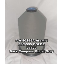 A-A-50195A Aramid Thread, Tex 415, Size 3500, Color Dark Compass Ghost Gray 26320 