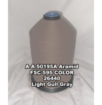 A-A-50195A Aramid Thread, Tex 554, Size 4200, Color Light Gull Gray 26440