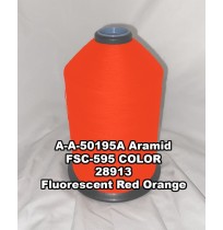 A-A-50195A Aramid Thread, Tex 554, Size 4200, Color Fluorescent Red Orange 28913 