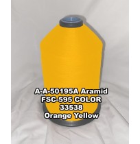 A-A-50195A Aramid Thread, Tex 415, Size 3500, Color Orange Yellow 33538 