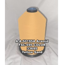 A-A-50195A Aramid Thread, Tex 138, Size 1200, Color Yellow Sand 33695 