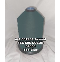 A-A-50195A Aramid Thread, Tex 207, Size 1800, Color Sea Blue 34058 