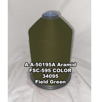 A-A-50195A Aramid Thread, Tex 346, Size 3000, Color Field Green 34095 