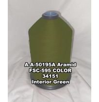 A-A-50195A Aramid Thread, Tex 346, Size 3000, Color Interior Green 34151