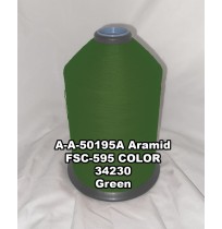 A-A-50195A Aramid Thread, Tex 138, Size 1200, Color Green 34230 