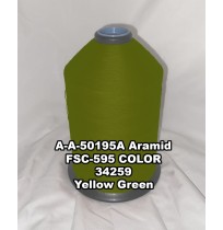 A-A-50195A Aramid Thread, Tex 415, Size 3500, Color Yellow Green 34259 