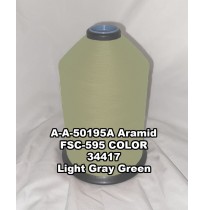A-A-50195A Aramid Thread, Tex 554, Size 4200, Color Light Gray Green 34417 