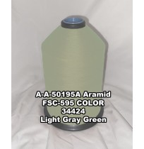 A-A-50195A Aramid Thread, Tex 554, Size 4200, Color Light Gray Green 34424 