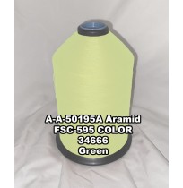 A-A-50195A Aramid Thread, Tex 554, Size 4200, Color Green 34666 