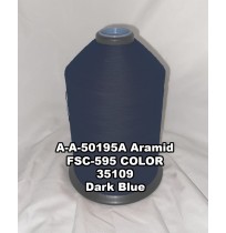 A-A-50195A Aramid Thread, Tex 277, Size 2400, Color Dark Blue 35109 