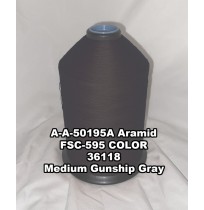 A-A-50195A Aramid Thread, Tex 554, Size 4200, Color Medium Gunship Gray 36118 