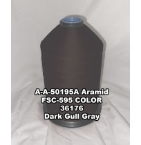 A-A-50195A Aramid Thread, Tex 415, Size 3500, Color Dark Gull Gray 36176 