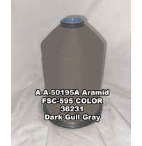 A-A-50195A Aramid Thread, Tex 69, Size 600, Color Dark Gull Gray 36231 