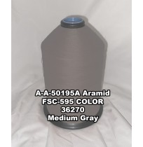 A-A-50195A Aramid Thread, Tex 46, Size 400, Color Medium Gray 36270 