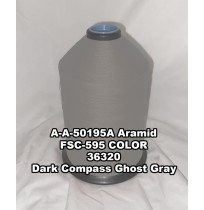 A-A-50195A Aramid Thread, Tex 346, Size 3000, Color Dark Compass Ghost Gray 36320 