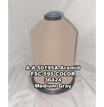 A-A-50195A Aramid Thread, Tex 415, Size 3500, Color Medium Gray 36424 