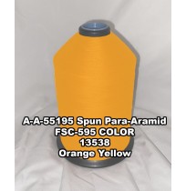 A-A-55195 Spun Para-Aramid Thread, Tex 30/2, Size 35, Color Orange Yellow 13538 