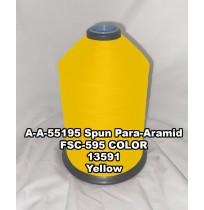 A-A-55195 Spun Para-Aramid Thread, Tex 30/3, Size 50, Color Yellow 13591 