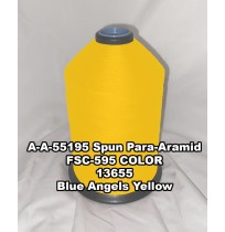 A-A-55195 Spun Para-Aramid Thread, Tex 30/2, Size 35, Color Blue Angels Yellow 13655 