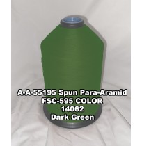 A-A-55195 Spun Para-Aramid Thread, Tex 30/5, Size 90, Color Dark Green 14062 