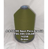 A-A-55195 Spun Para-Aramid Thread, Tex 30/2, Size 35, Color Green 14258