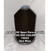 A-A-55195 Spun Para-Aramid Thread, Tex 30/4, Size 70, Color Sea Blue 15042 