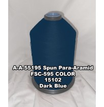 A-A-55195 Spun Para-Aramid Thread, Tex 30/4, Size 70, Color Dark Blue 15102