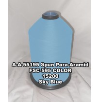 A-A-55195 Spun Para-Aramid Thread, Tex 30/5, Size 90, Color Sky Blue 15200 