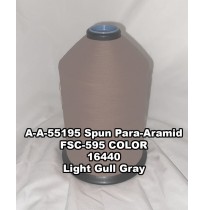 A-A-55195 Spun Para-Aramid Thread, Tex 30/2, Size 35, Color Light Gull Gray 16440 
