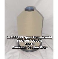 A-A-55195 Spun Para-Aramid Thread, Tex 30/5, Size 90, Color Canadian Voodoo Gray 16515 