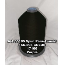 A-A-55195 Spun Para-Aramid Thread, Tex 30/2, Size 35, Color Black 17100 