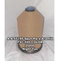 A-A-55195 Spun Para-Aramid Thread, Tex 30/2, Size 35, Color Night Tan 20450 