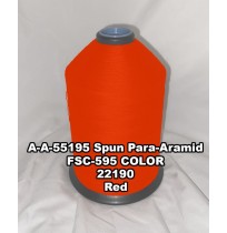 A-A-55195 Spun Para-Aramid Thread, Tex 30/4, Size 70, Color Red 22190 