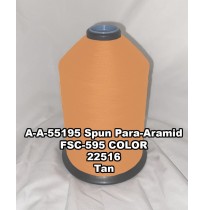 A-A-55195 Spun Para-Aramid Thread, Tex 30/5, Size 90, Color Tan 22516 