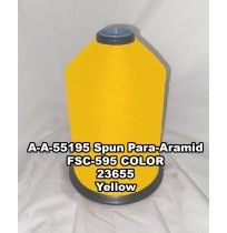 A-A-55195 Spun Para-Aramid Thread, Tex 30/5, Size 90, Color Yellow 23655 