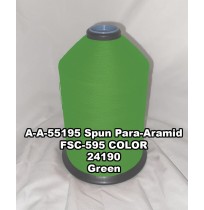 A-A-55195 Spun Para-Aramid Thread, Tex 30/5, Size 90, Color Green 24190 