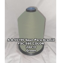 A-A-55195 Spun Para-Aramid Thread, Tex 30/3, Size 50, Color Green 24410 