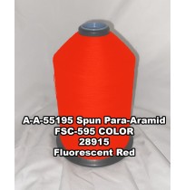 A-A-55195 Spun Para-Aramid Thread, Tex 30/4, Size 70, Color Fluorescent Red 28915 