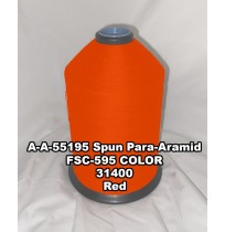 A-A-55195 Spun Para-Aramid Thread, Tex 30/4, Size 70, Color Red 31400 