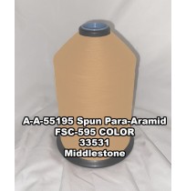 A-A-55195 Spun Para-Aramid Thread, Tex 30/2, Size 35, Color Middlestone 33531 