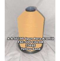 A-A-55195 Spun Para-Aramid Thread, Tex 30/5, Size 90, Color Yellow Sand 33695 