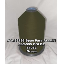 A-A-55195 Spun Para-Aramid Thread, Tex 30/3, Size 50, Color Green 34083 