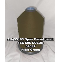 A-A-55195 Spun Para-Aramid Thread, Tex 30/2, Size 35, Color Field Green 34097 